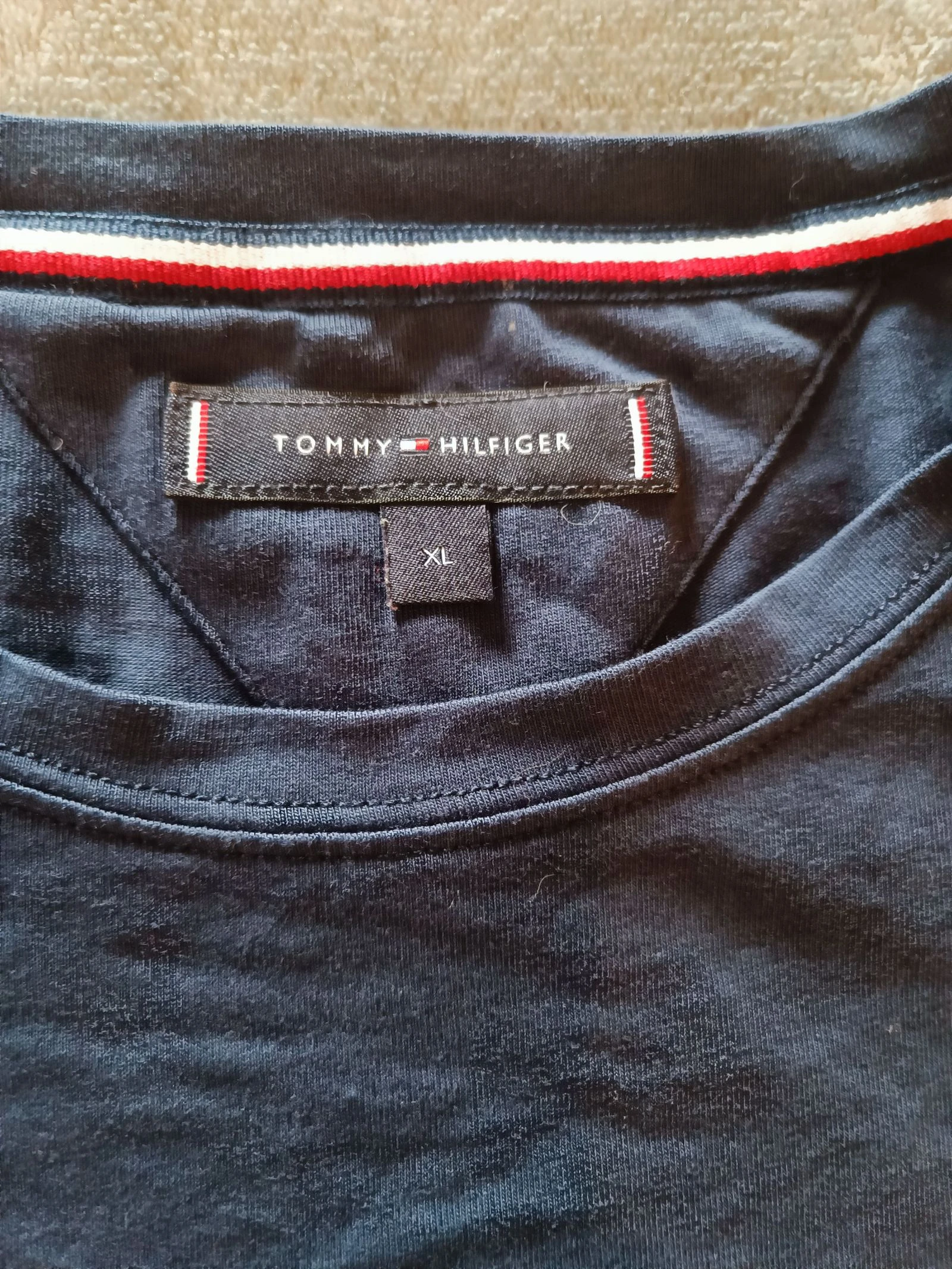 Tommy Hilfiger short sleeve t-shirt Size XL men very good condition navy blue color – photo 4